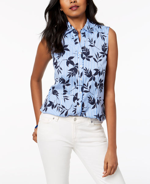 Charter Club Sleeveless Print Shirt